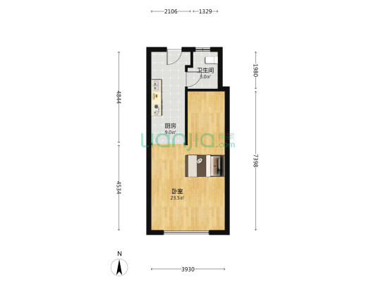 南方景园别墅区 1室0厅1卫 63平方