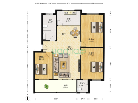 许昌实验小学东校区家属院 3室1厅2卫 140平方