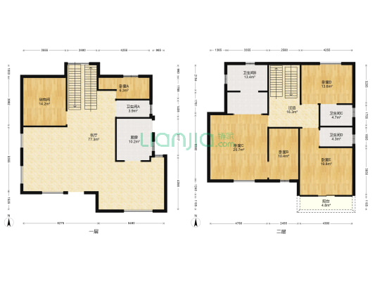 民航芙蓉山庄 5室1厅4卫 359平方