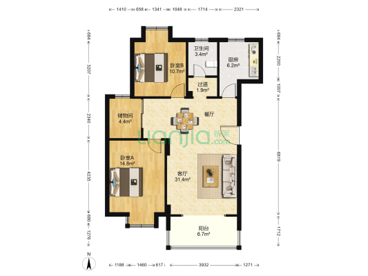 陈浪雅苑 2室1厅1卫 100平方