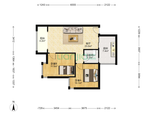 慧苑(成华) 2室1厅1卫 73平方