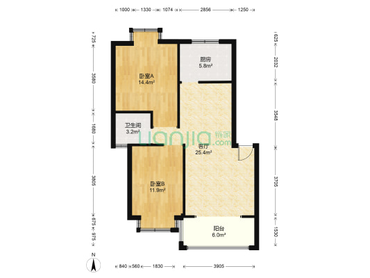 太丰雅苑名校居 2室1厅1卫 75平方