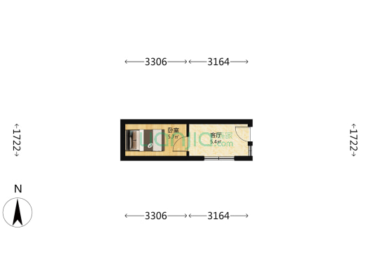四浩庄1号院 1室1厅0卫 16平方