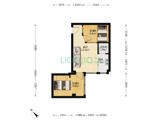 松漱前小区 2室1厅1卫 43平方