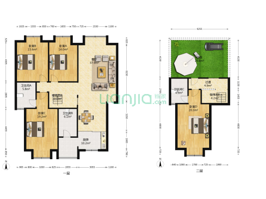天逸悠居 4室1厅3卫 176平方