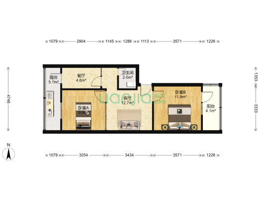 保温瓶厂小区 2室2厅1卫 52平方