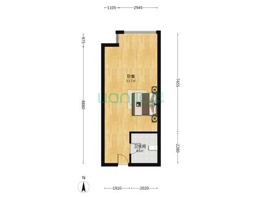 格拉姆商务大厦 1室0厅1卫 57平方