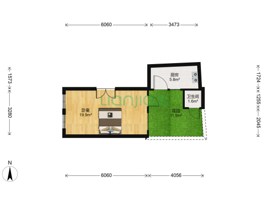 锦荣大楼 1室0厅1卫 25平方