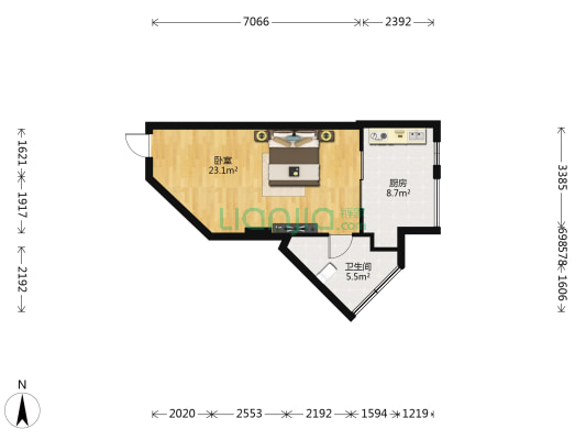 金湾花园 1室0厅1卫 47平方