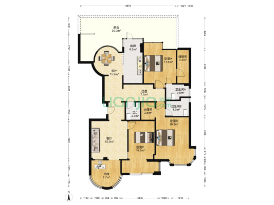 铂金府邸 4室2厅3卫 146平方