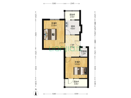 西大街99号 2室0厅1卫 48平方
