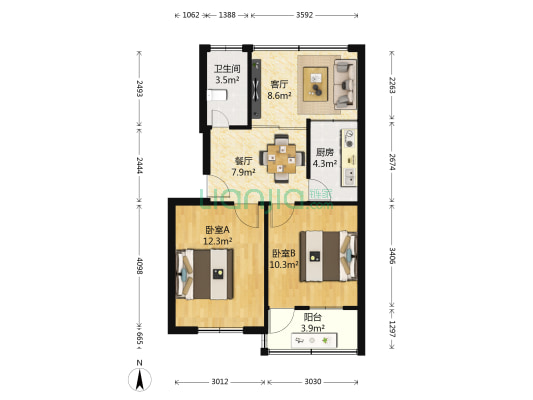 东麓池弄 2室2厅1卫 49平方