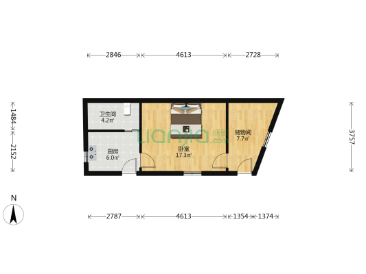 庄山新村 1室0厅1卫 42平方