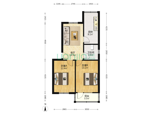 兴华小区 2室1厅1卫 72平方