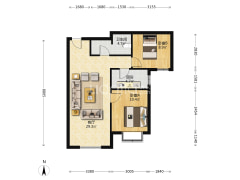 房本满二，采光无遮挡，格局设计合理，838直达北京-涿州三利中和城二期B区户型图