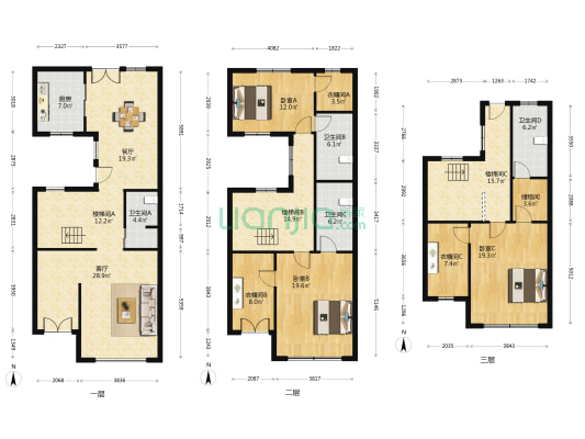 九里兰亭 3室2厅4卫 229平方
