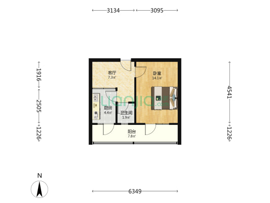 东仓门小区 1室1厅1卫 44平方