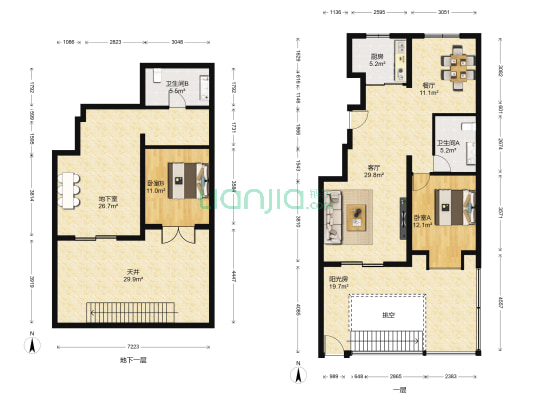 首开缇香郡二期 2室2厅2卫 147平方
