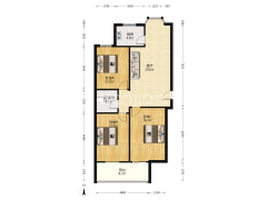 德信公园旁，集中供暖板楼社区，南北通透三居-涿州名流枫景五期户型图