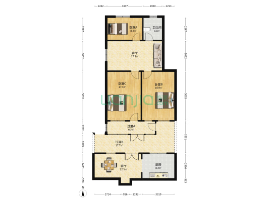 北院新村 3室2厅1卫 84平方