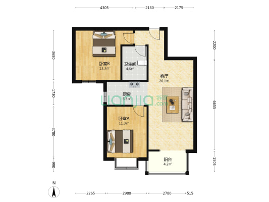 南向  采光好  交通便利  满二  唯一-户型图