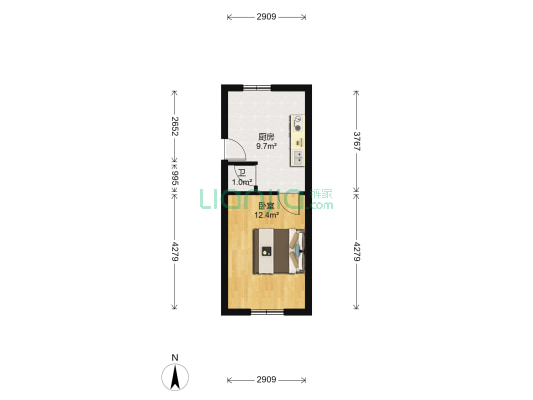 新科小区 1室0厅1卫 66平方