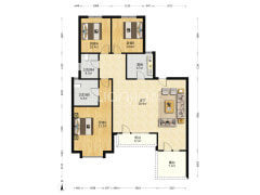毛坯三居 房本满二 带露台可封-涿州高铁新干线户型图