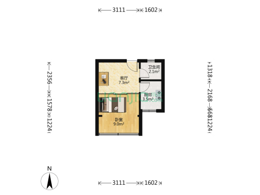 观巷 1室1厅1卫 28平方