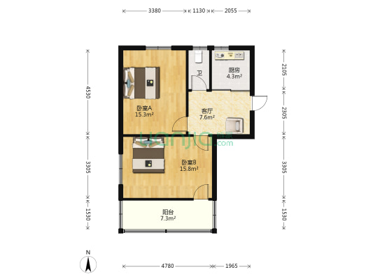 警民巷32号 2室1厅1卫 56平方