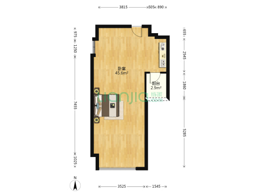 金融公寓B座 1室0厅0卫 55平方