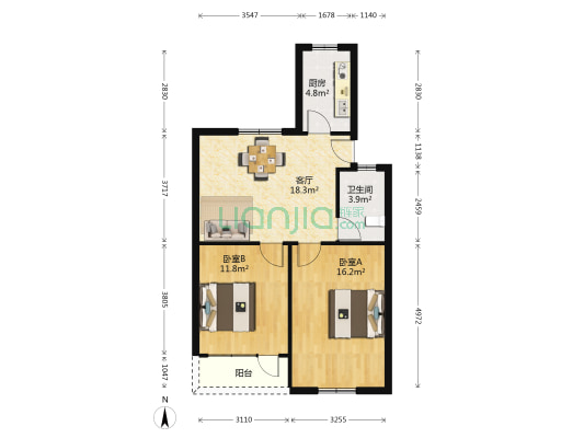 周东二村 2室1厅1卫 71平方