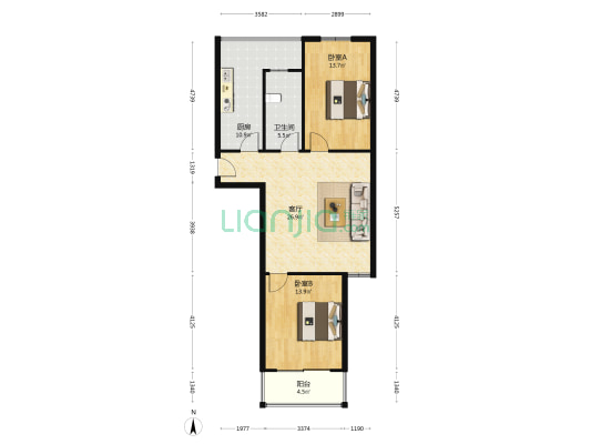 虹许路815弄 2室1厅1卫 99平方