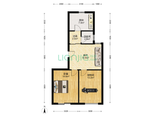 段家坝小园 1室1厅1卫 75平方