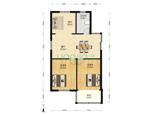 新华西路5号 2室2厅1卫 99平方