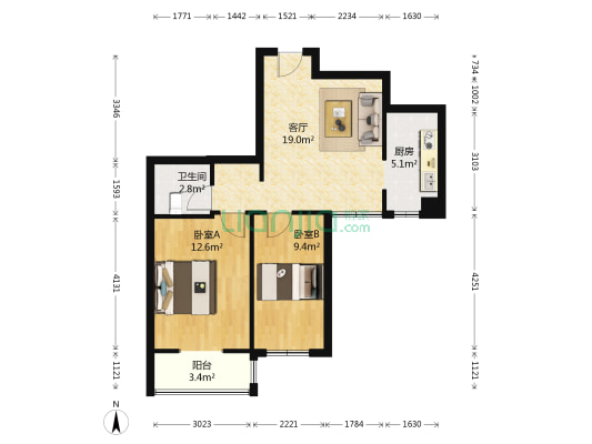 丽水苑 2室1厅1卫 70平方