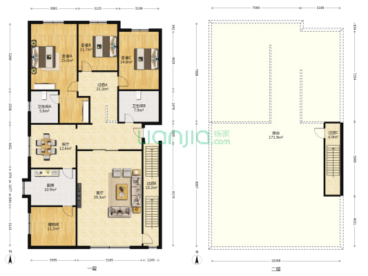 工行康宁居 3室2厅2卫 200平方