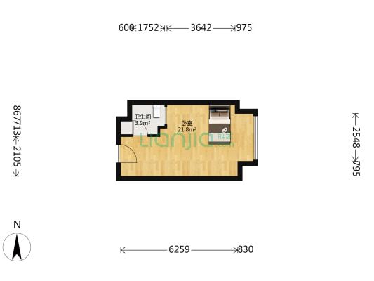 宝汇城 1室0厅1卫 43平方