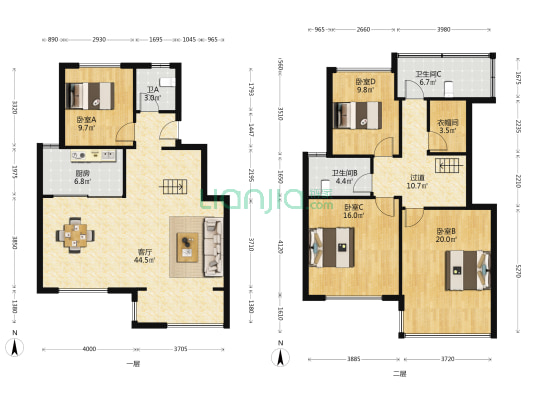 禹洲雍泽府 4室1厅3卫 135平方