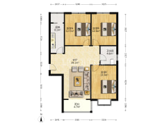 涿州开发区 京中美居 地质局单位房 房本满两年 三居-涿州京中美居户型图