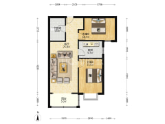 水岸花城高七位置中低楼层无遮挡，采光好-涿州水岸花城户型图