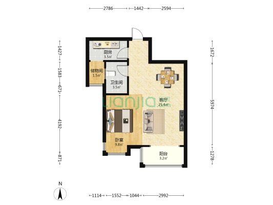 海阔天空学苑 1室1厅1卫 70平方
