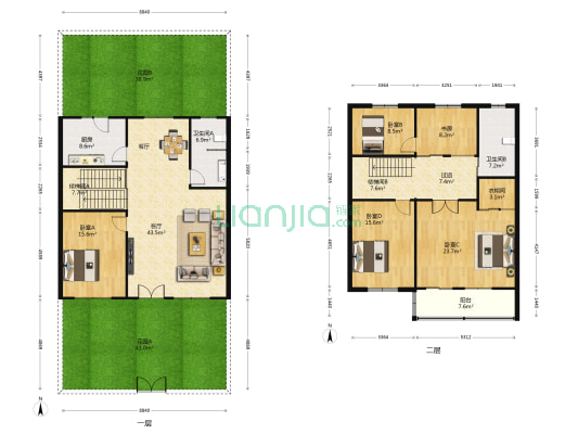 振兴花园 5室1厅2卫 220平方