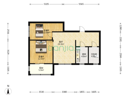 和福街（未来域）小区 2室1厅1卫 81平方