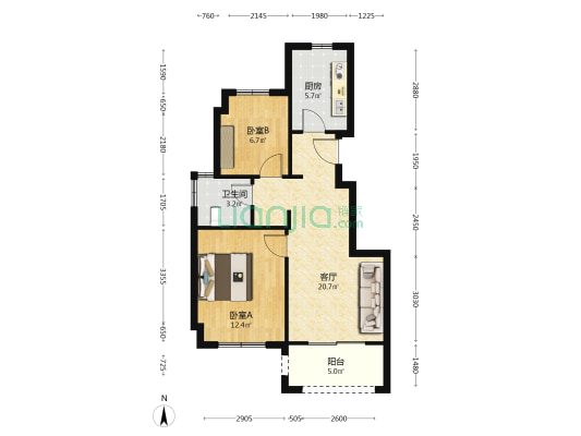 瑞和上海印象 2室1厅1卫 73平方