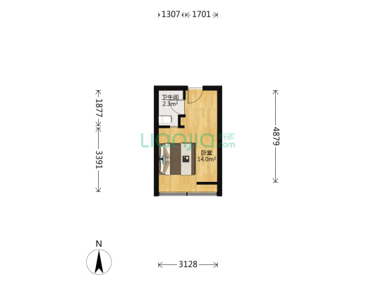 金隅和悦 1室0厅1卫 27平方