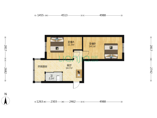 肇工南街 2室1厅1卫 56平方