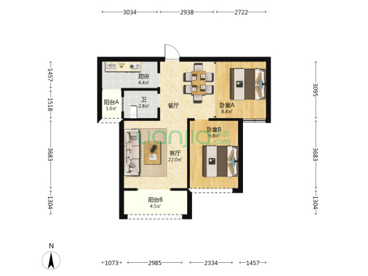 祥云春晓4期A区 2室1厅1卫 68平方