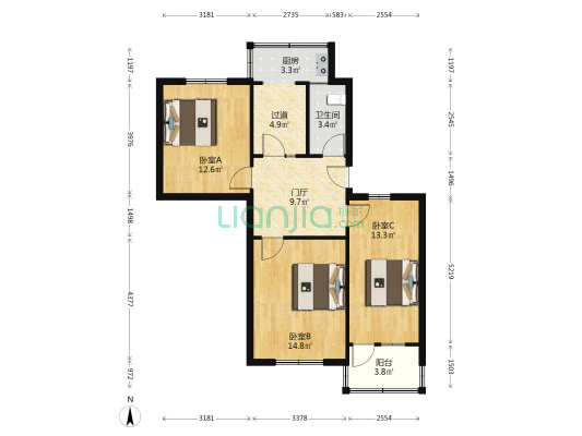 经一路7号 3室0厅1卫 78平方