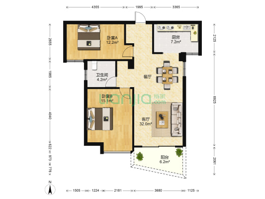 黄金水岸 2室1厅1卫 99平方