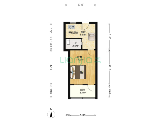 中山东路531弄小区 1室1厅1卫 35平方